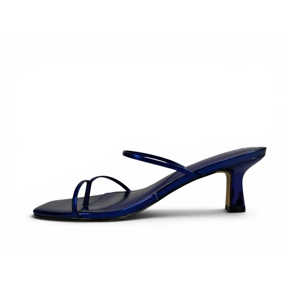 Faryl Farylrobin Aria Sandal Womens‎ 8.5 Metallic Purple Blue Square Toe Strappy